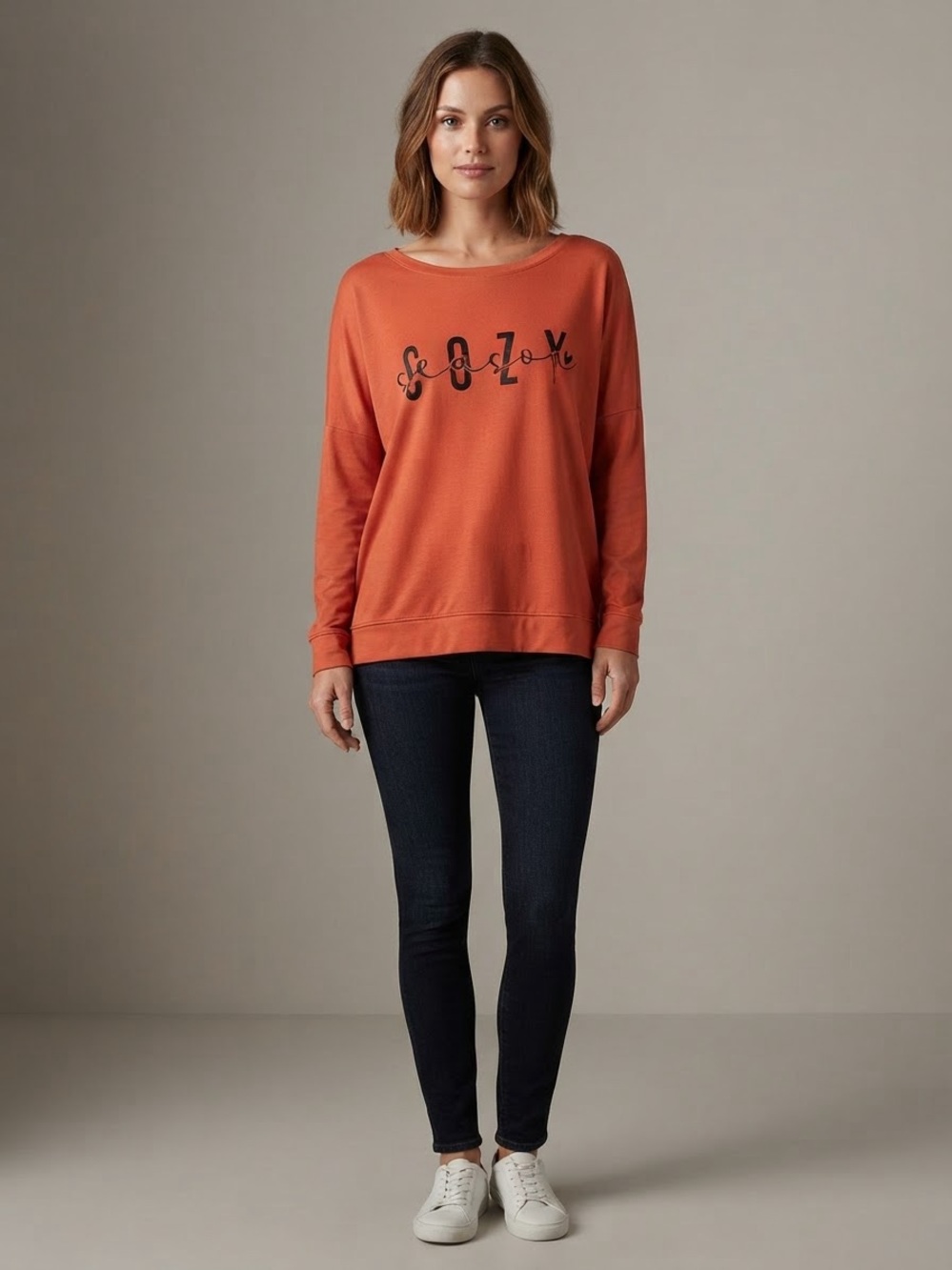 Rust Orange Women's Lightweight Pullover Sweater - Brand Unspecified